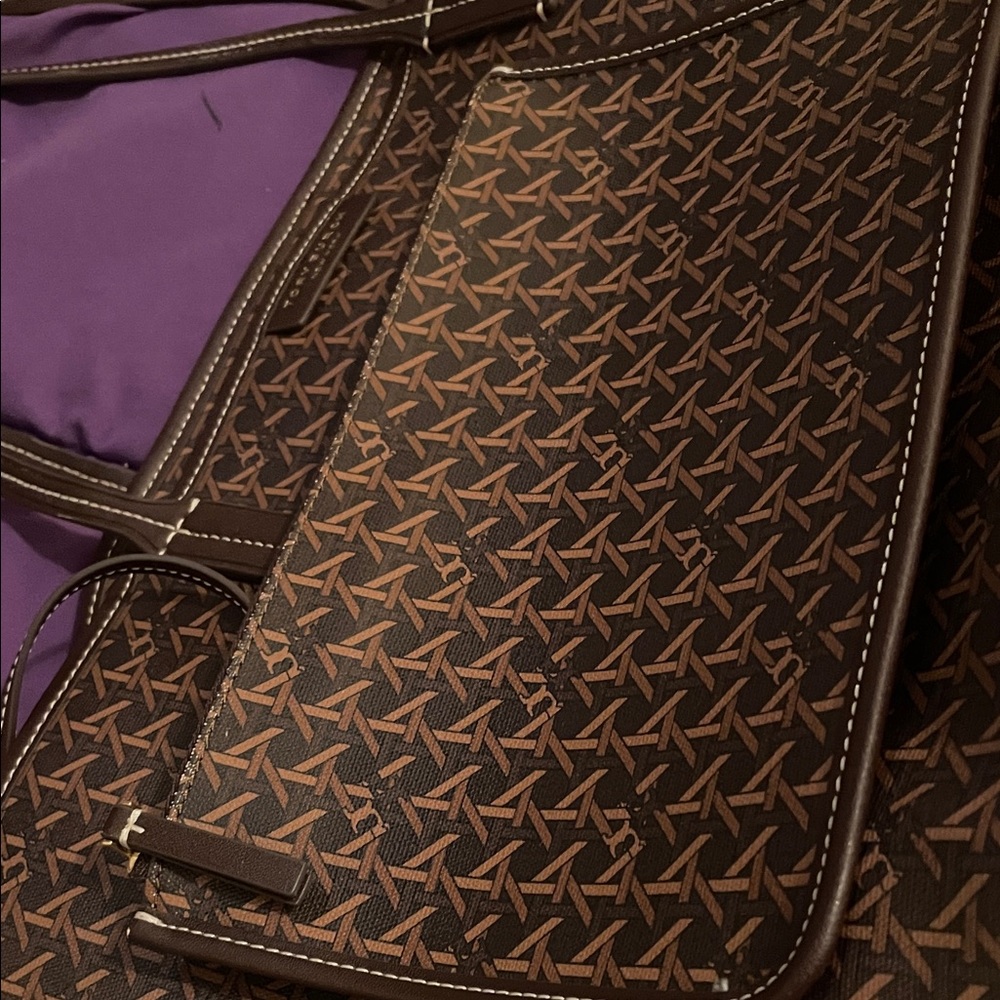 Tory Burch Brown Patterned Tote - Picture 9 of 9